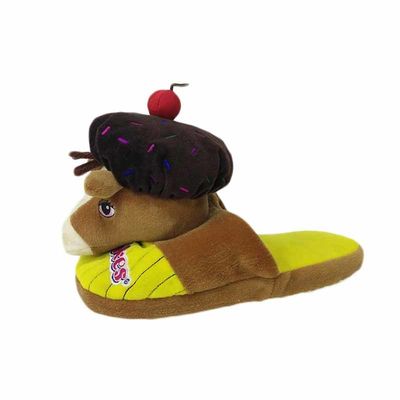 Gelbes Milchkuh-weiches Plüsch-Plüschtier, das Plüsch Flip Flop modelliert