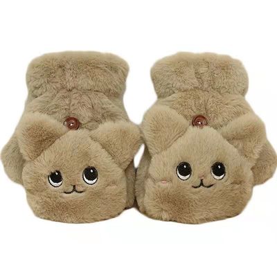 Studenten schreiben in Winter-reizenden halben Finger Flip Housework Plush Glove