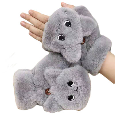 Studenten schreiben in Winter-reizenden halben Finger Flip Housework Plush Glove