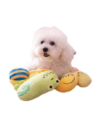 Pizza formte angefüllten Hund, den Toy Vocal Pet Molars Plush 100% pp. Baumwolle spielt