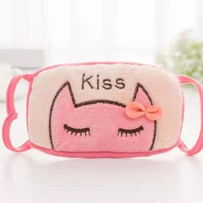 Karikatur-nette reine Baumwollplüsch-Masken-Breathable verdickter kalter Beweis 15cm*9cm