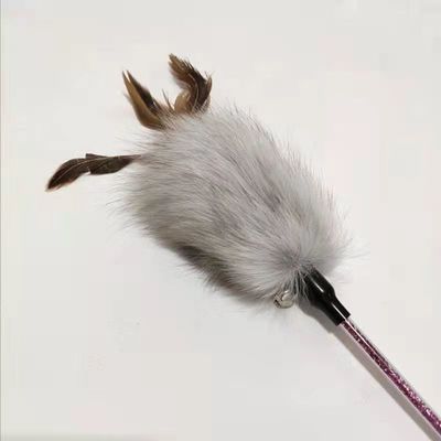 Neckender Haustier-Plüsch Cat Toy Fox Feather Plush Teasing Cat Stick With Handle