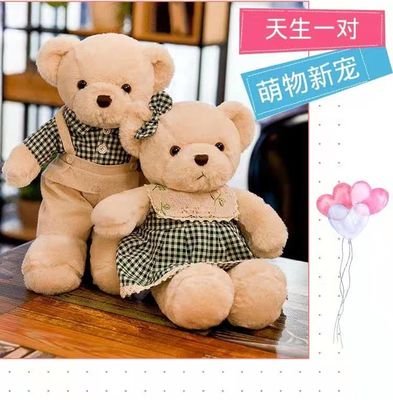 Rotes Plaid-Rock-knuddeliges Teddy Bear Soft Toy Bear 30cm Soem