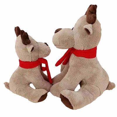 Pp.-Baumwolle füllte 25cm rotes Schal-Weihnachtsren-Plüsch-Spielzeug