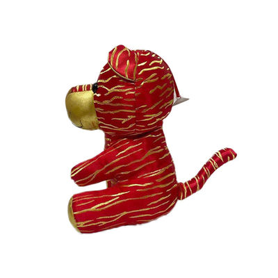 Künstliches chinesische Art-Tiger Plush Doll With Golden-Stickgarn
