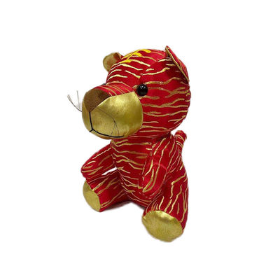Künstliches chinesische Art-Tiger Plush Doll With Golden-Stickgarn