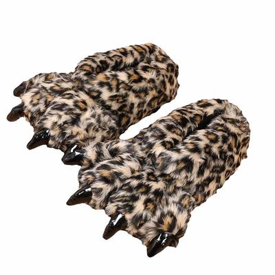 Lebensechter Hauptleopard druckte Plüsch-warme Pelz-Schuhe