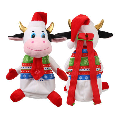 3D, das 30cm Weihnachtskuh-Plüsch-Rucksack für Kinder modelliert