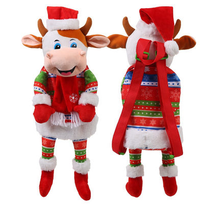3D, das 30cm Weihnachtskuh-Plüsch-Rucksack für Kinder modelliert