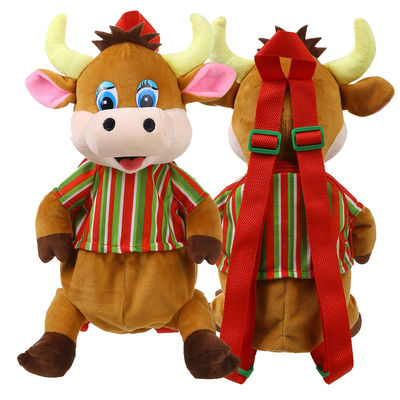 3D, das 30cm Weihnachtskuh-Plüsch-Rucksack für Kinder modelliert