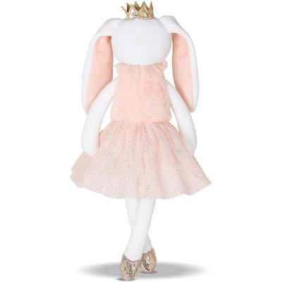Glänzende Kronen-lange Ohr-rosa Kaninchen-Plüsch Toy In Short Skirt