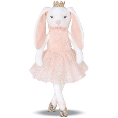 Glänzende Kronen-lange Ohr-rosa Kaninchen-Plüsch Toy In Short Skirt