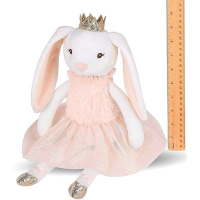Glänzende Kronen-lange Ohr-rosa Kaninchen-Plüsch Toy In Short Skirt