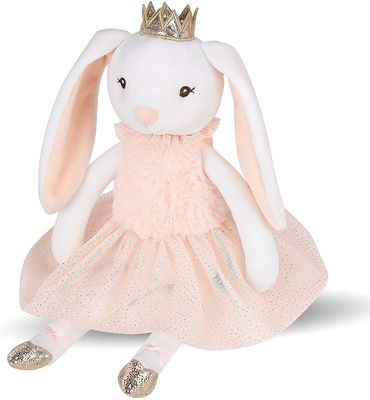 Glänzende Kronen-lange Ohr-rosa Kaninchen-Plüsch Toy In Short Skirt