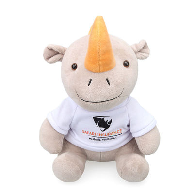 25cm lebensechter Polypropylen-Baumwollfüllungs-Nashorn-Plüsch Toy For Baby