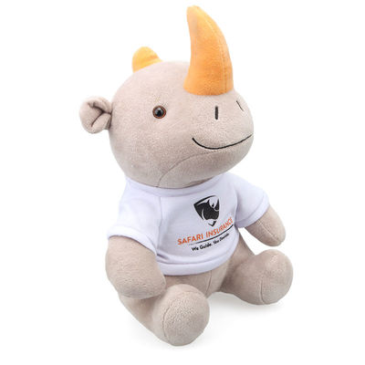 25cm lebensechter Polypropylen-Baumwollfüllungs-Nashorn-Plüsch Toy For Baby