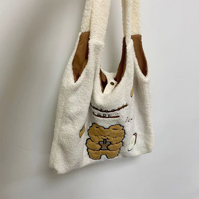 Große Kapazität der Mode-einfacher Plüsch-Bärn-nette Segeltuch-Umhängetasche-42cm