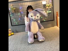 30cm High Simulation Rabbit Plush Doll Gray Stuffed Bunny Valentine'S Day Gift