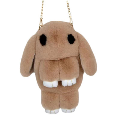 Hellbrauner umschlungener Plüsch-Kaninchen-Rucksack Rex Rabbit Bunny Plush Bag